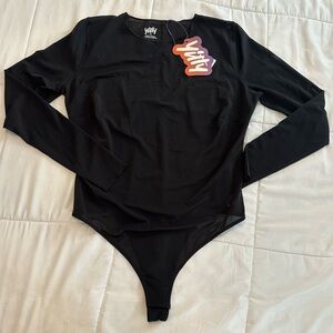 YITTY/Fabletics - Mesh Me Smoothing Sleeved Thong Bodysuit - NWT